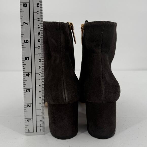 L'Agence Jeannie II Pointed Toe Suede Boots Bootie Block Heel Brown/Gray SIZE 40 - Picture 7 of 8